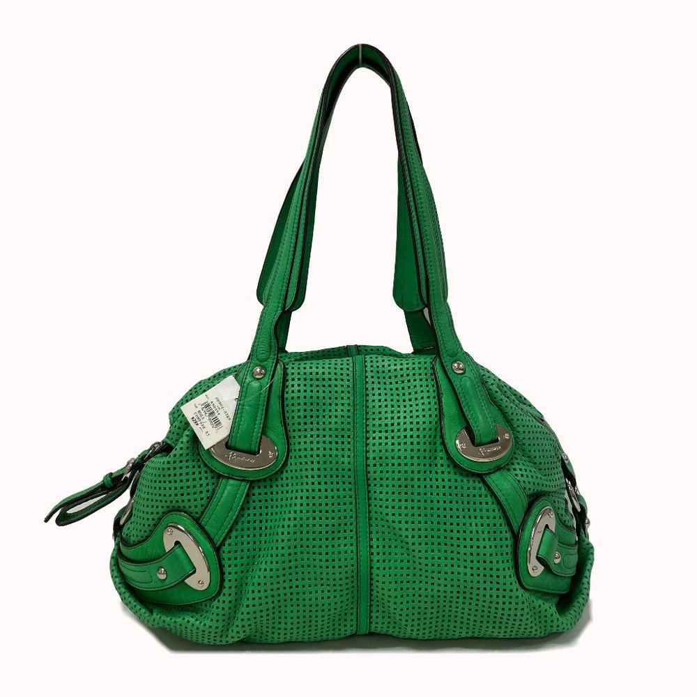 B. Makowsky Green Leather Shoulder Bag